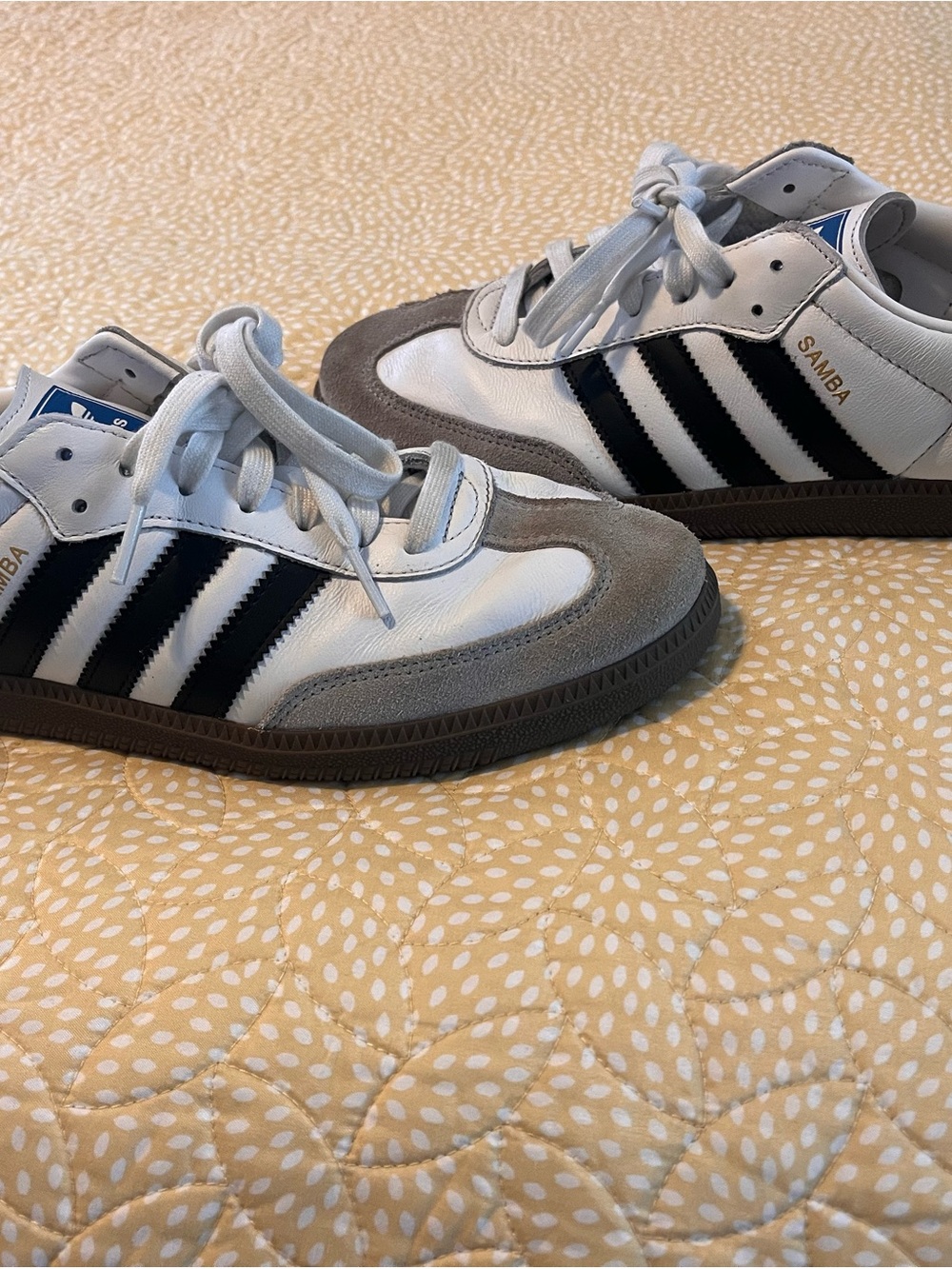 adidas Kids Samba Sneakers in White and Black with Gray Accents